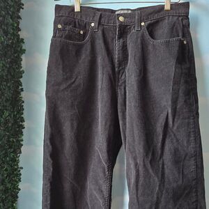Black Corduroy Straight leg pants, size 34 x 32